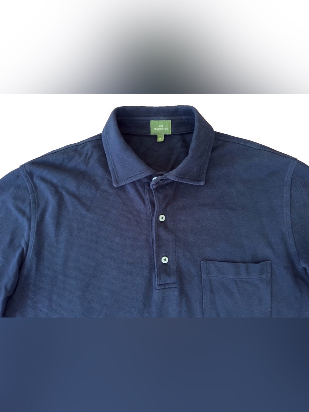 Sid Mashburn Navy Blue Pima Cotton Piqué Polo Shirt Men’s Size Medium Pocket